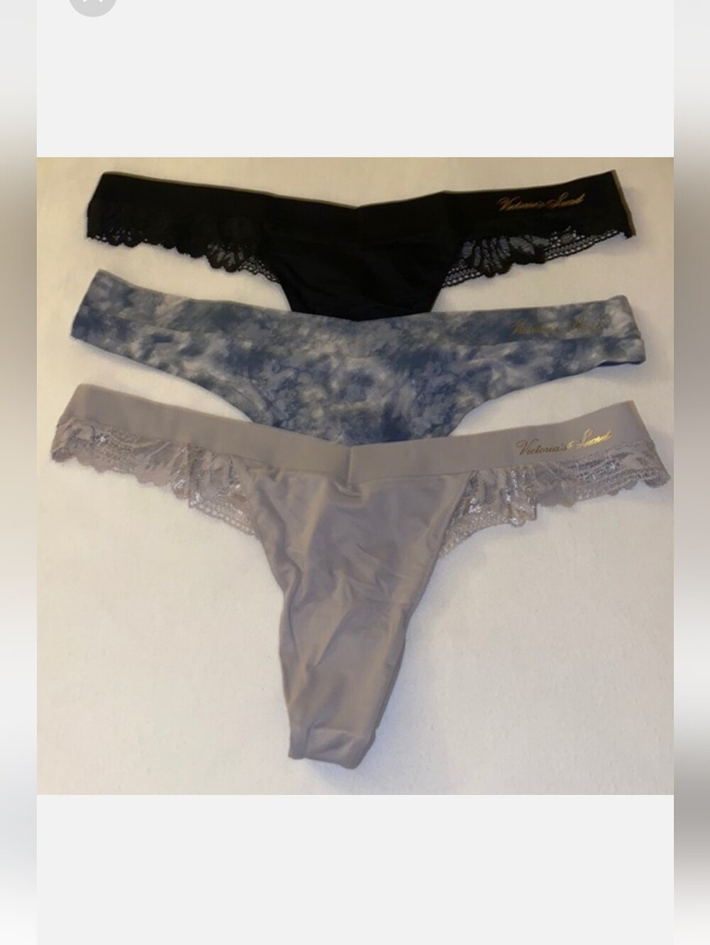 Victoria's secret 3 pack very sexy incredible no-show thong panties XLARGE